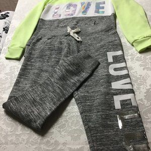 Reflex Kids- girls neon LOVE sweat suit